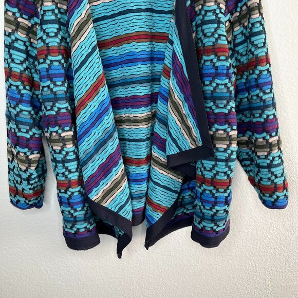 Nic + Zoe Womens Multicolor Knit Draped maximalist Cardigan Jacket Size 2X - Picture 5 of 12